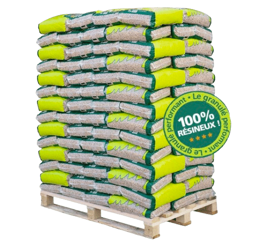 Palette de pellets Bois d'Or en sacs de 8 kg